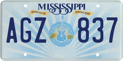 MS license plate AGZ837