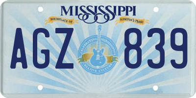 MS license plate AGZ839