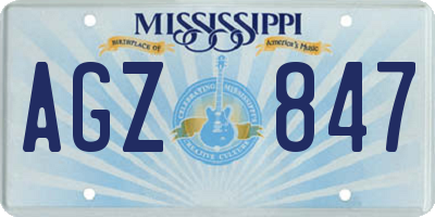 MS license plate AGZ847