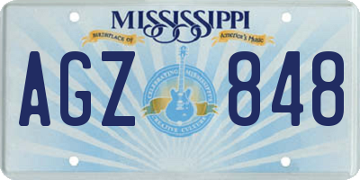 MS license plate AGZ848