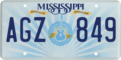 MS license plate AGZ849