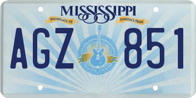 MS license plate AGZ851