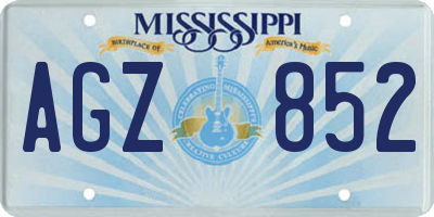 MS license plate AGZ852