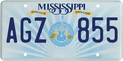 MS license plate AGZ855