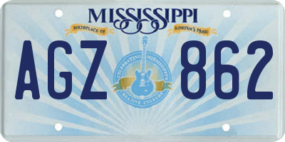 MS license plate AGZ862