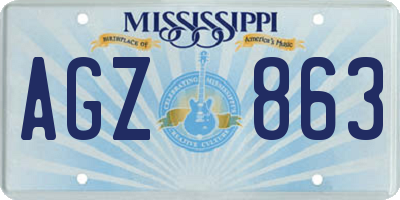 MS license plate AGZ863