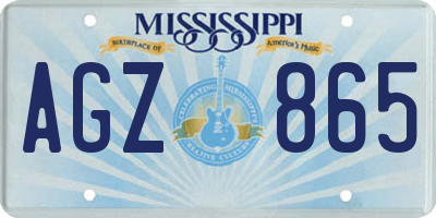 MS license plate AGZ865