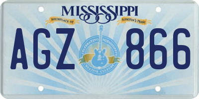 MS license plate AGZ866