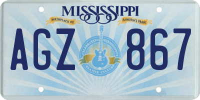 MS license plate AGZ867