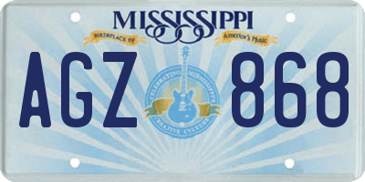 MS license plate AGZ868