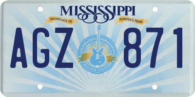 MS license plate AGZ871