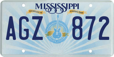 MS license plate AGZ872