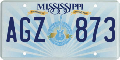MS license plate AGZ873