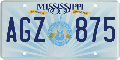 MS license plate AGZ875