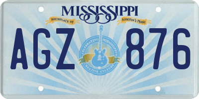 MS license plate AGZ876