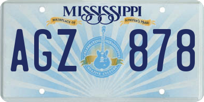 MS license plate AGZ878
