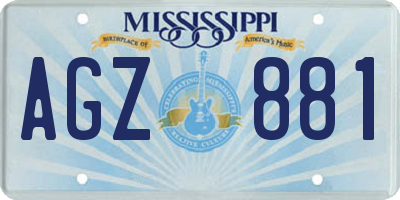 MS license plate AGZ881