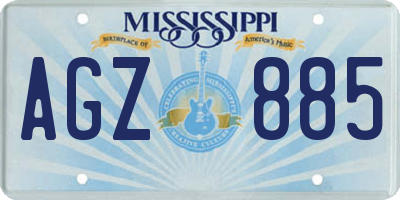 MS license plate AGZ885