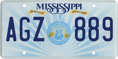 MS license plate AGZ889