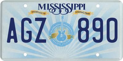 MS license plate AGZ890