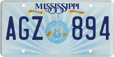 MS license plate AGZ894