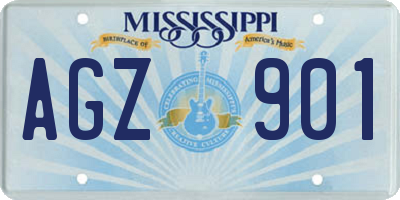 MS license plate AGZ901