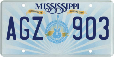MS license plate AGZ903