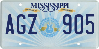 MS license plate AGZ905