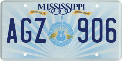 MS license plate AGZ906