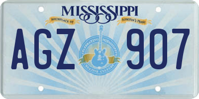 MS license plate AGZ907
