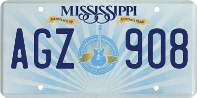 MS license plate AGZ908