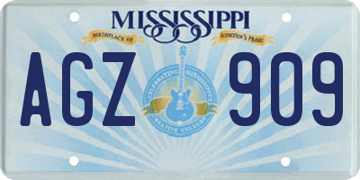 MS license plate AGZ909
