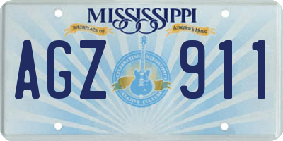 MS license plate AGZ911