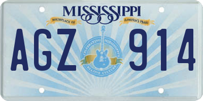 MS license plate AGZ914