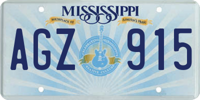 MS license plate AGZ915