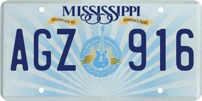 MS license plate AGZ916