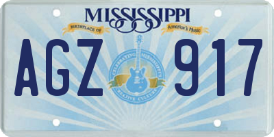 MS license plate AGZ917