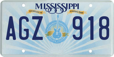 MS license plate AGZ918
