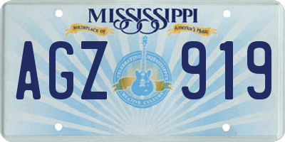 MS license plate AGZ919