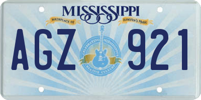 MS license plate AGZ921