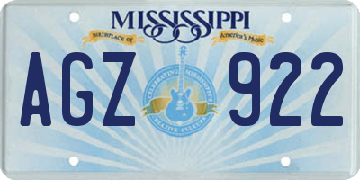 MS license plate AGZ922