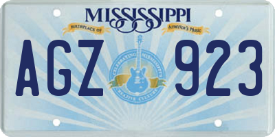 MS license plate AGZ923