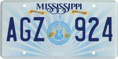 MS license plate AGZ924