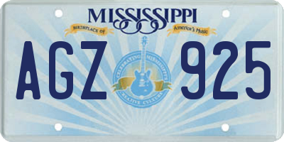 MS license plate AGZ925