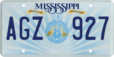MS license plate AGZ927