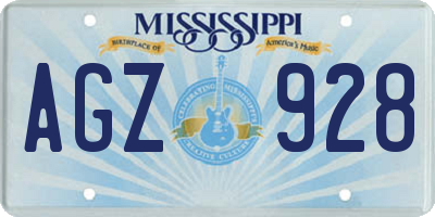 MS license plate AGZ928