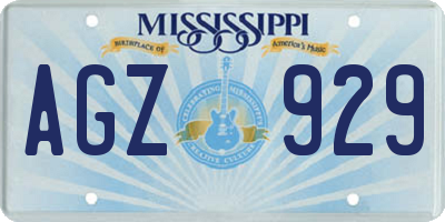 MS license plate AGZ929
