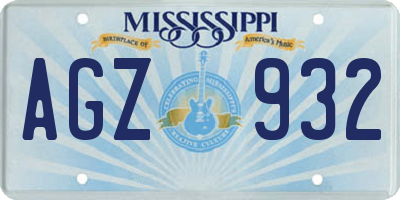 MS license plate AGZ932