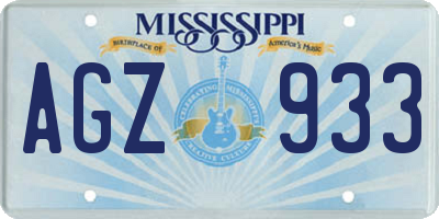 MS license plate AGZ933
