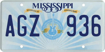 MS license plate AGZ936